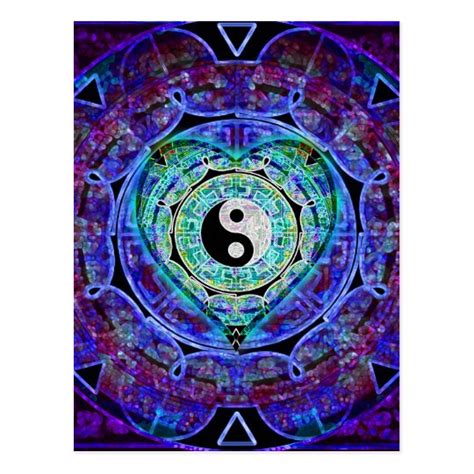 Yin Yang Energy Flow Postcard