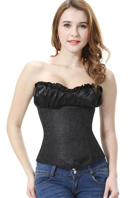 Everbellus Steel Boned Sexy Corsets Bustier Overbust Plus Size Corset