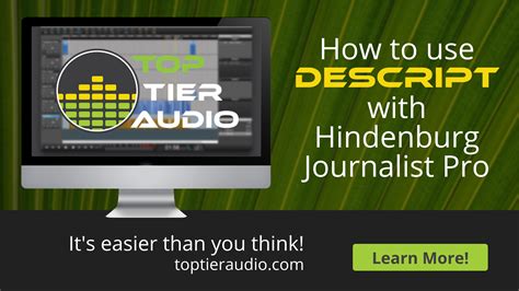 How To Use Descript With Hindenburg Journalist Pro Top Tier Audio