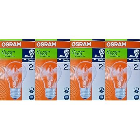 4 X OSRAM 46W 60W Classic ECO Superstar ES E27 Energy Saving Halogen