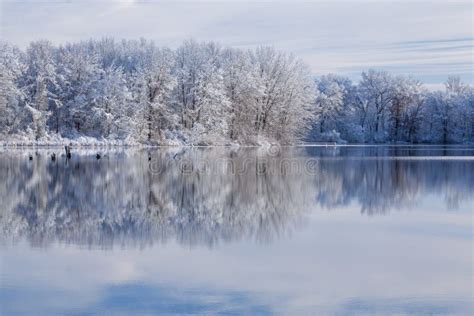 Winter Jackson Hole Lake Stock Image Image Of Flocked 30175867