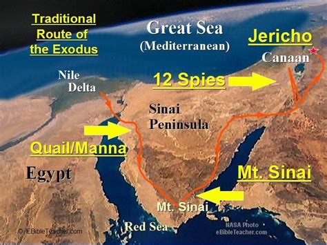Traditional Route Of The Exodus Bible Mapping Bible Exodus