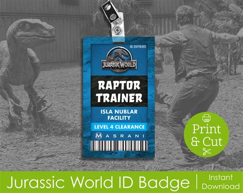 Science Fiction Horror Collectibles Art Jurassic World Id Badge