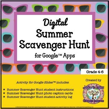 Weekend scavenger hunts for the general public are available in six cities. Digital Summer Scavenger Hunt for Google™ Apps & Distance ...