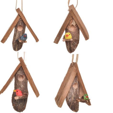 Rustic Wooden Birdhouse Ornament Southern Highland Craft Guild