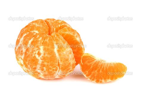 Ripe Peeled Orange With A Slice — Stock Photo © Osoznaniejizni 13392804