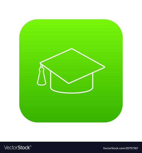 Graduation Cap Icon Green Royalty Free Vector Image