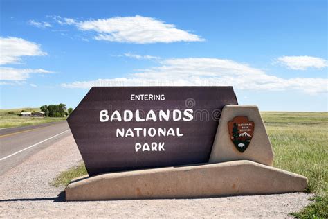 Badlands National Park Sign Editorial Photography Image