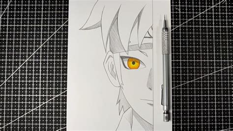 Anime Drawing How To Draw Mitsuki Half Face Easy Boruto Step By