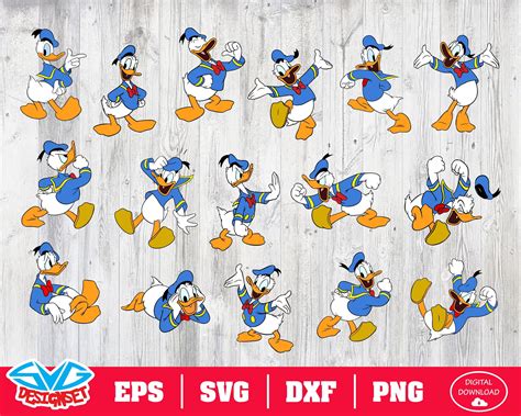 Donald Duck Svg Dxf Eps Png Clipart Silhouette And Cutfiles