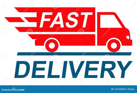 Fast Shipping Delivery Truck Shipping Service Stock Illustration