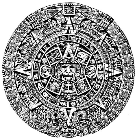 Arriba Imagen De Fondo Calendario Azteca Blanco Y Negro Alta