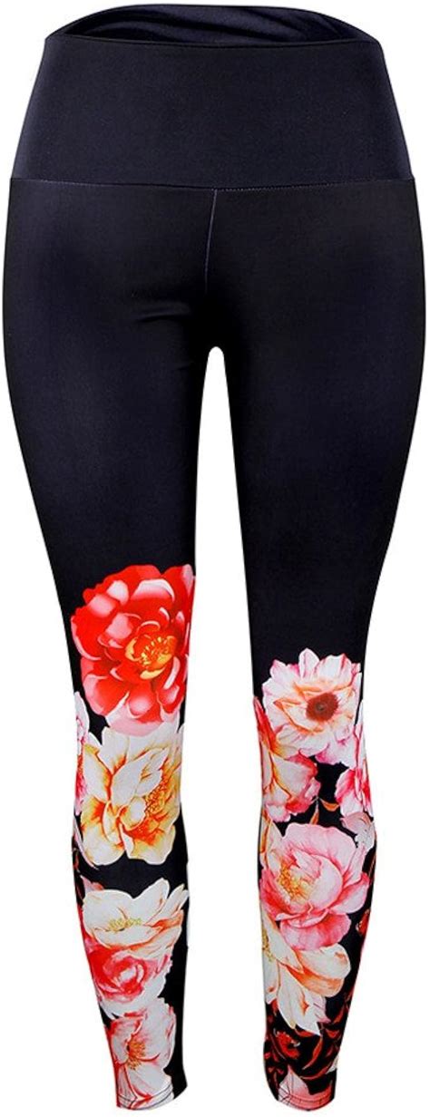 Byogazt Yoga Pants Printed Flower Yoga Pants Leggings High Waist Women