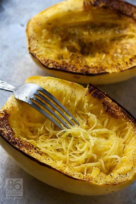 Vegan Baked Spaghetti Squash With Creamy Roasted Red Pepper Sauce