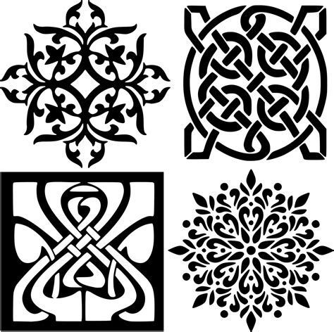 Black And White Laser Cut Out Designs 16222910 Vector Art At Vecteezy