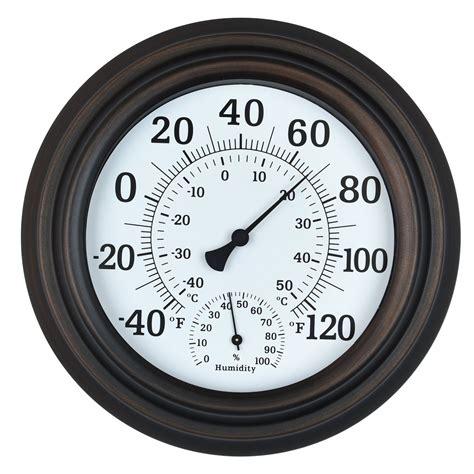 Although it is suitable for both indoor and outdoor use, this wall clock weather thermometer has this indoor/outdoor thermometer is perfect for getting the full forecast before you step out the. GLiving Outdoor 8" Indoor Outdoor Thermometer/Hygrometer ...