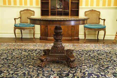 Mahogany And Walnut Foyer Table Antique Style Round Table