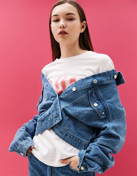 New In For Women This Spring Summer 2017 Bershka Cropped Denim Jacket Jackets Fashion