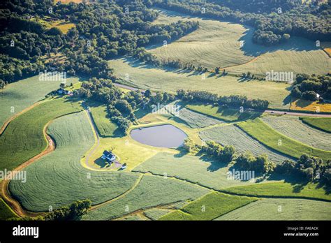 Aerials Over Harford County Mdaerial View Of Maryland Farmland Stock