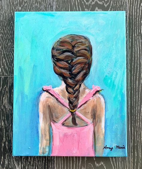 Off To The Pool Original Little Girl Painting By Amy Marie Kulseth 14