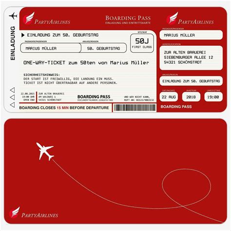 Welche gebühren sind im flugticket enthalten bzw. Flugticket Vorlage Wunderbar Einladungskarten Zum ...