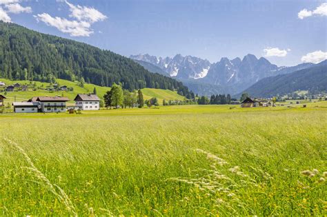 View Of Countryside From Gosau Upper Austria Region Of The Alps