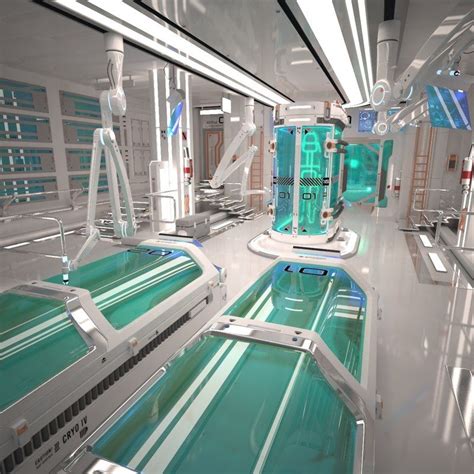 3d Futuristic Laboratory Interior Scene Model Futuristic Laboratory