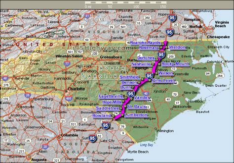 I 95 South Carolina Map Map Of New Hampshire