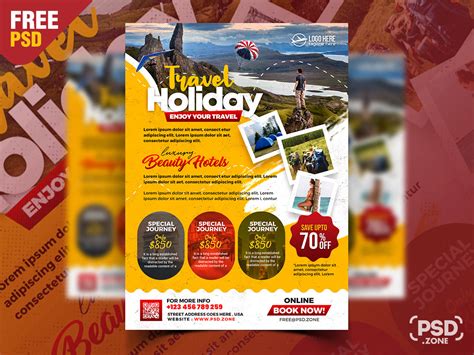 Holiday Travel Agency Flyer Design Psd Psd Zone