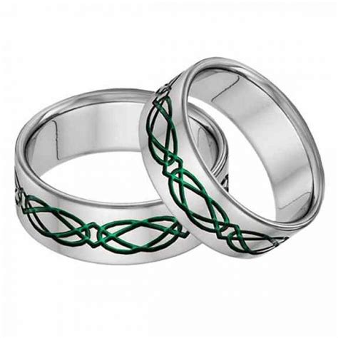 Wedding Rings Titanium Celtic Wedding Band Ring Set In