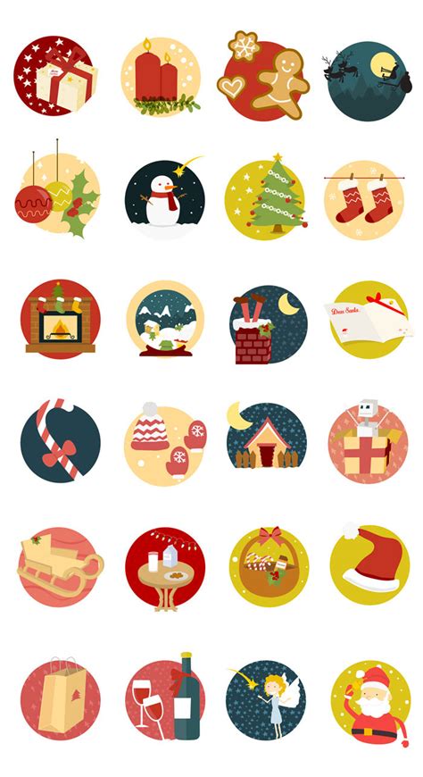 Freebie Christmas Icon Set 24 Icons Ai Psd Eps Pdf Svg Png