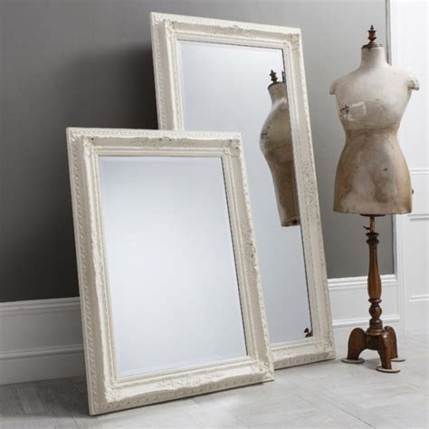 Large Antique French Style White Buckingham Wall Mirrorhomesdirect365