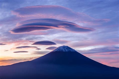 Lenticular Clouds In One Day Above The Mountain Fuji By Takashi Nature