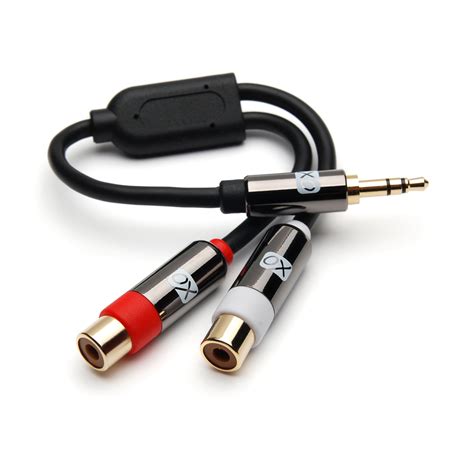 RCA Female Jack To Mm Stereo Female Y Splitter Audio Cable Adapter