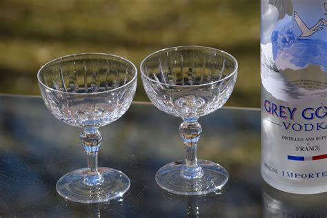 Vintage Crystal Cocktail Glasses Set Of 7 Stuart Circa 1950s