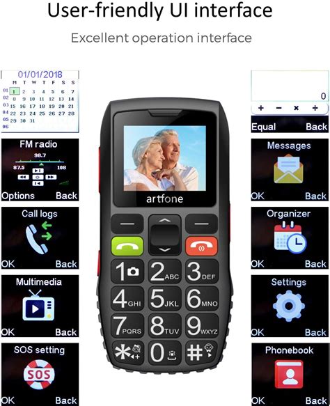 Artfone C1 Big Button Mobile Phone For Elderly Unlocked Senior Mobile