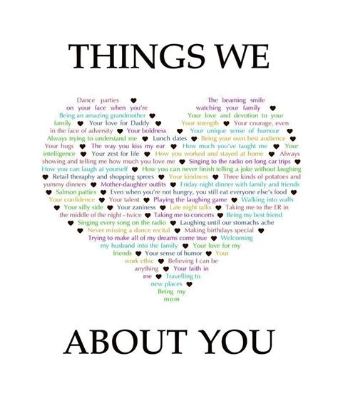 50 Things We Love About You Download Birthday Or Anniversary T