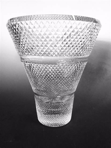 Hand Engraved Crystal Vase Diamantato By And Cristalli Varisco Engraved