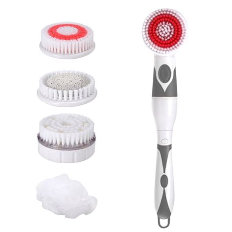 4 in 1 electric bath brush body cleansing brush multi functional back massage scrubber with 4