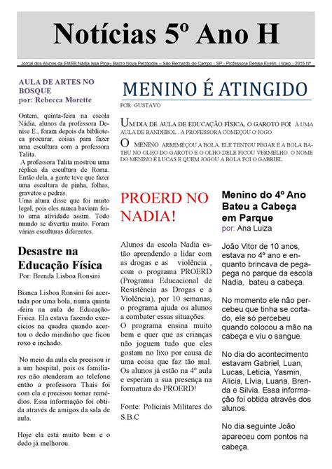 Atividade Genero Textual Noticia 5 Ano