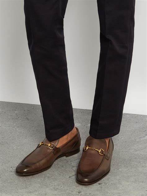 Lyst Gucci Jordaan Leather Loafers In Brown For Men