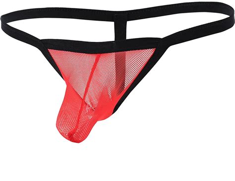 Alvivi Men S Fishnet Sheer Mesh G String Thong Bulge Pouch Bikini Sexiz Pix