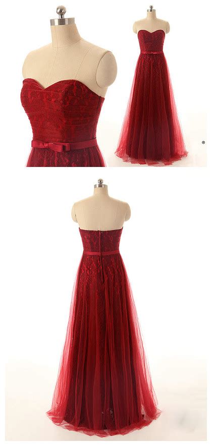 Red Prom Dress Lace Prom Dress Long Prom Dress Cheap Prom Dress