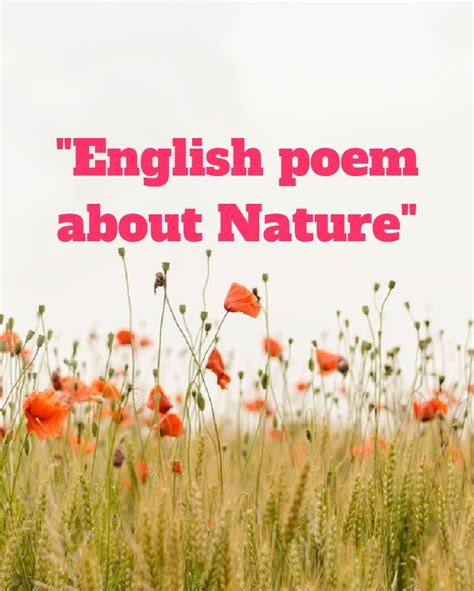 How To Write Short English Poems About Nature