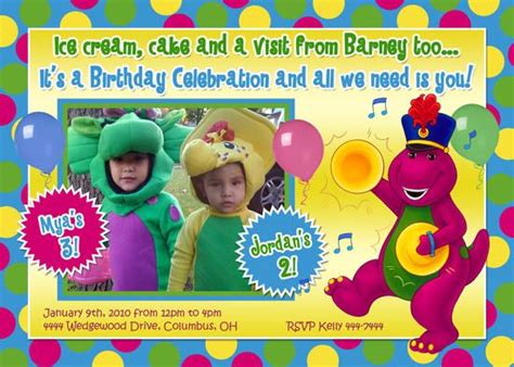 Nice Barney Birthday Invitations Ideas Barney Birthday Birthday