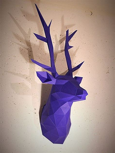 Papercraft Deer Head 1 Printable Diy Template Paper Crafts Paper