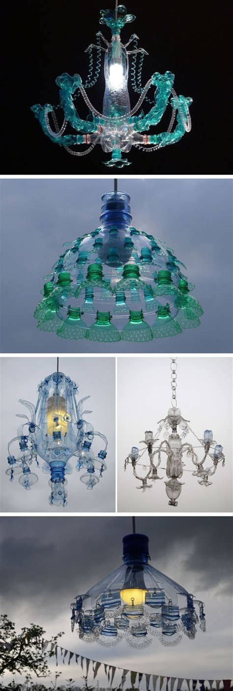 Chandeliers Constructed From Recycled Plastic Pet Bottles By Veronika