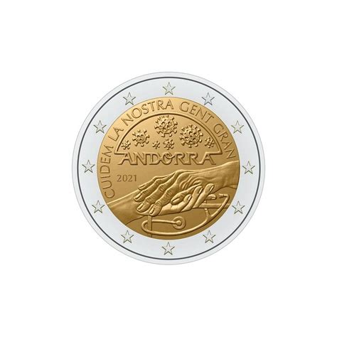 2 Euros Commémorative Bu Andorre 2021 Coin Card Prenons Soin De Nos Aînés
