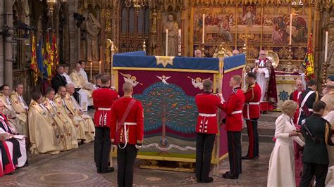 The King Is Anointed Behind Screens During Coronation At Westminster