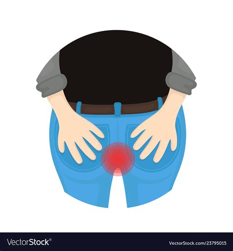 Man With Hemorrhoids Holding His Butt Royalty Free Vector